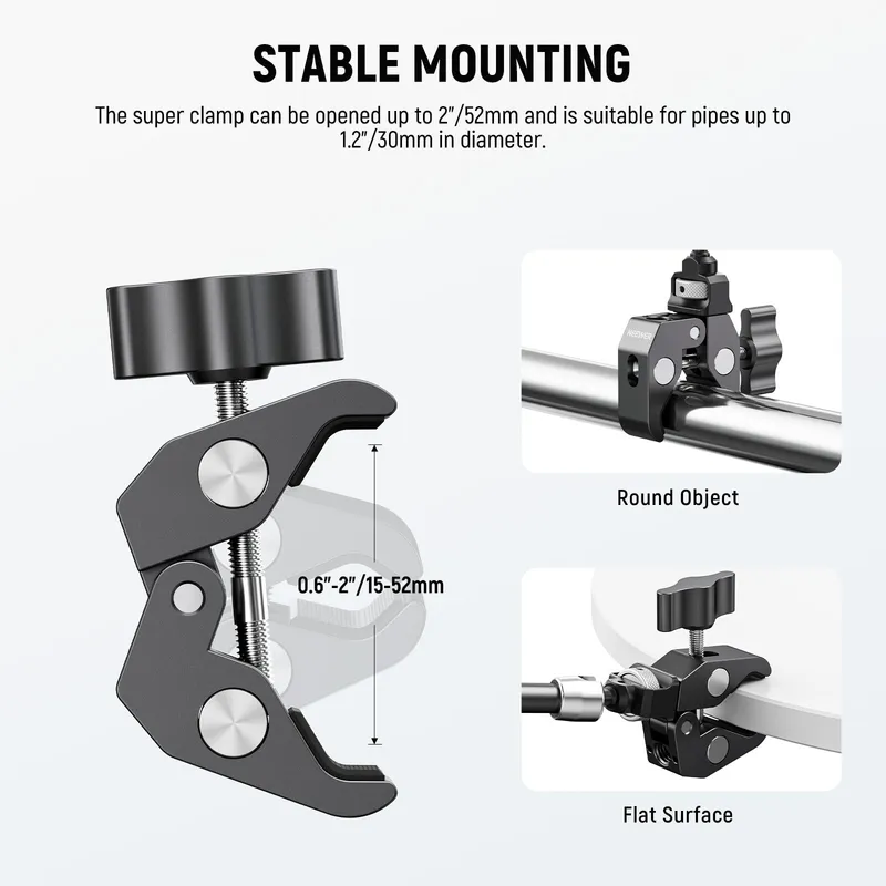 NEEWER Magic Arm 7" Super Clamp Camera Monitor Houder — foto 5