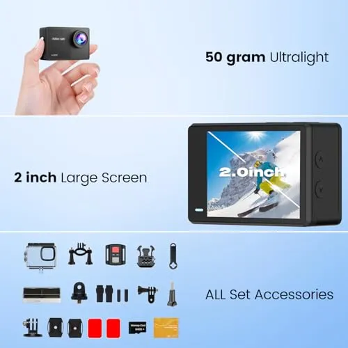 TIMNUT Actiecamera 4K 48MP WiFi EIS 40M Waterdicht 64GB Zoom — foto 7