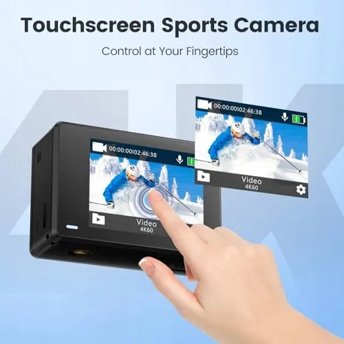 TIMNUT Actiecamera 4K 48MP WiFi EIS 40M Waterdicht 64GB Zoom — foto 2