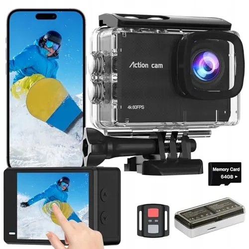 TIMNUT Actiecamera 4K 48MP WiFi EIS 40M Waterdicht 64GB Zoom — foto 1