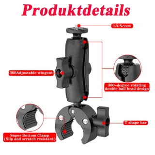 ANHOER Stuurhouder Camera voor GoPro Hero 13-9 Max Insta360 — miniatuur 3