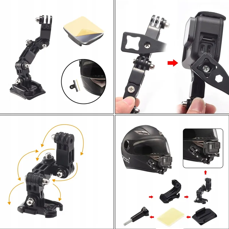 LUPHOLUE Kin Zwenkhouder Helm GoPro Hero 13 12 11 Zwart — foto 3