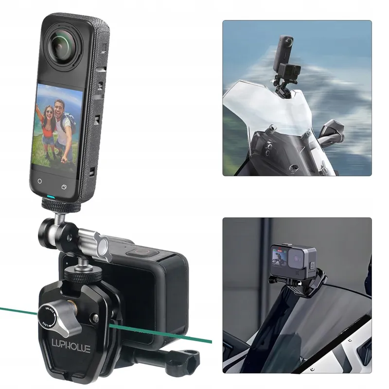 LUPHOLUE Windschermclip Motorfiets Voor GoPro Insta360 DJI Smartphone — foto 1