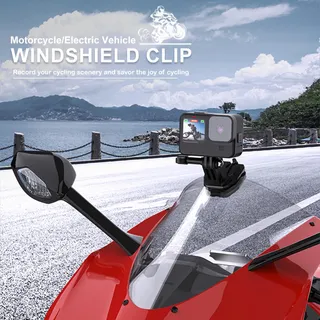 LUPHOLUE Windschermclip Motorfiets Voor GoPro Insta360 DJI Smartphone — miniatuur 2