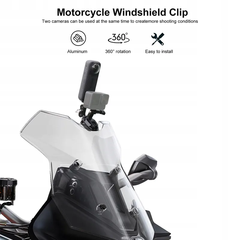 LUPHOLUE Windschermclip Motorfiets Voor GoPro Insta360 DJI Smartphone — foto 5