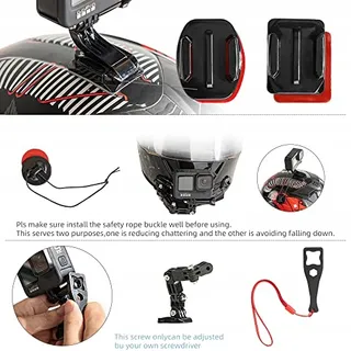 SUREWO Helmhouder voor GoPro Hero 13 DJI Osmo Action Zwart — miniatuur 4