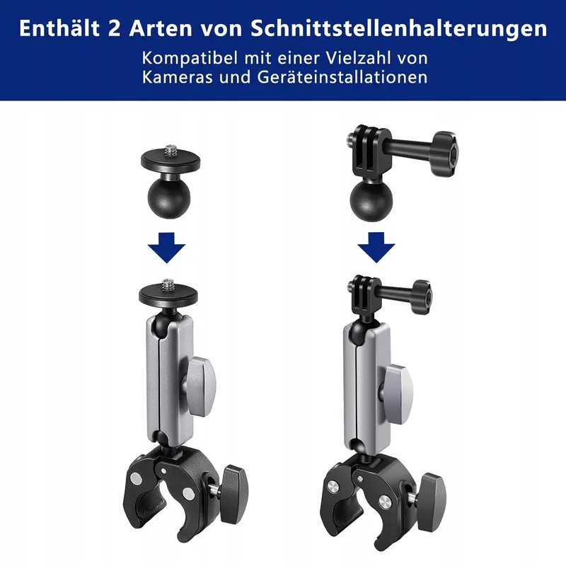 VZU Motorhouder GoPro Insta360 DJI Dual 360° Draaibaar Fiets — foto 4