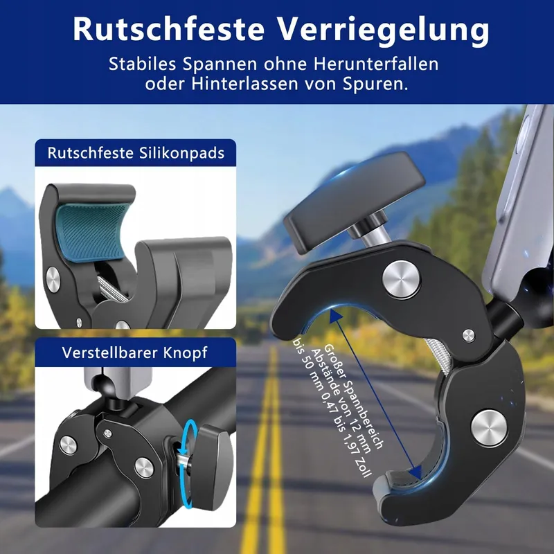VZU Motorhouder GoPro Insta360 DJI Dual 360° Draaibaar Fiets — foto 3