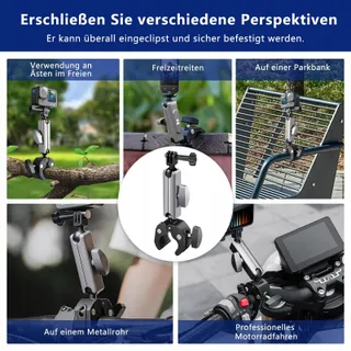 VZU Motorhouder GoPro Insta360 DJI Dual 360° Draaibaar Fiets — miniatuur 7