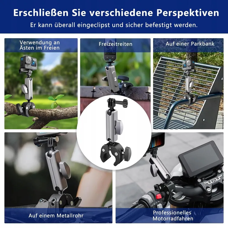 VZU Motorhouder GoPro Insta360 DJI Dual 360° Draaibaar Fiets — foto 7