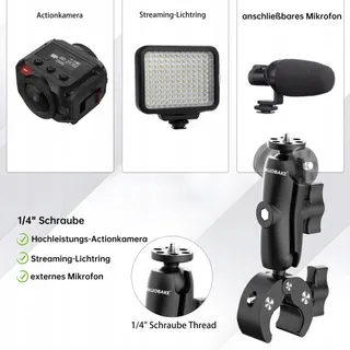 NUOBAKE Stuurhouder Set Sportcamera GoPro Insta360 — miniatuur 4