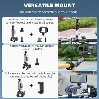 BRDRC Fiets Motor Houder Aluminium Insta360 DJI GoPro Versie 1 — miniatuur 2