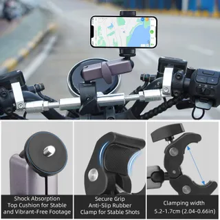 BRDRC Fiets Motor Houder Aluminium Insta360 DJI GoPro Versie 1 — miniatuur 4