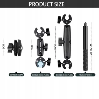 NEWFUN Camerahouder voor Insta360 X4 Motorfiets Kit 360° Stabiel — miniatuur 7