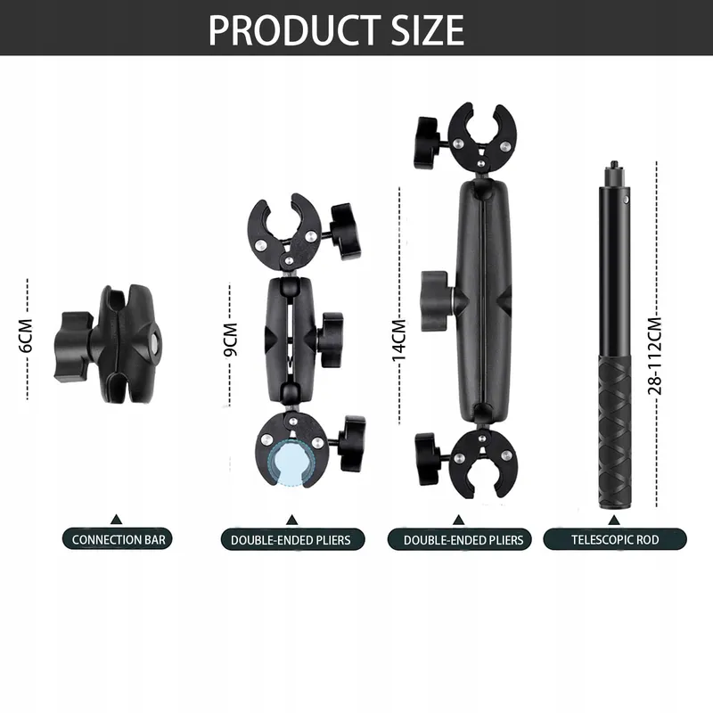 NEWFUN Camerahouder voor Insta360 X4 Motorfiets Kit 360° Stabiel — foto 7