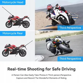NEWFUN Camerahouder voor Insta360 X4 Motorfiets Kit 360° Stabiel — miniatuur 3