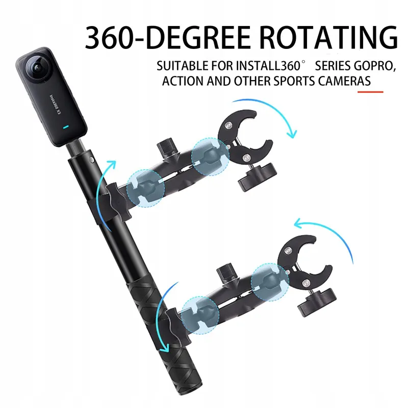 NEWFUN Camerahouder voor Insta360 X4 Motorfiets Kit 360° Stabiel — foto 4