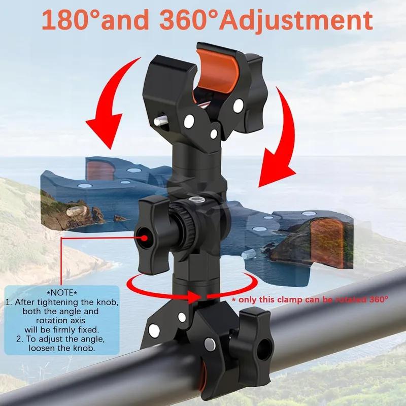 UNSTINCER Dubbele Klem Magic Arm Insta360 X5 X4 X3 Fiets — foto 3