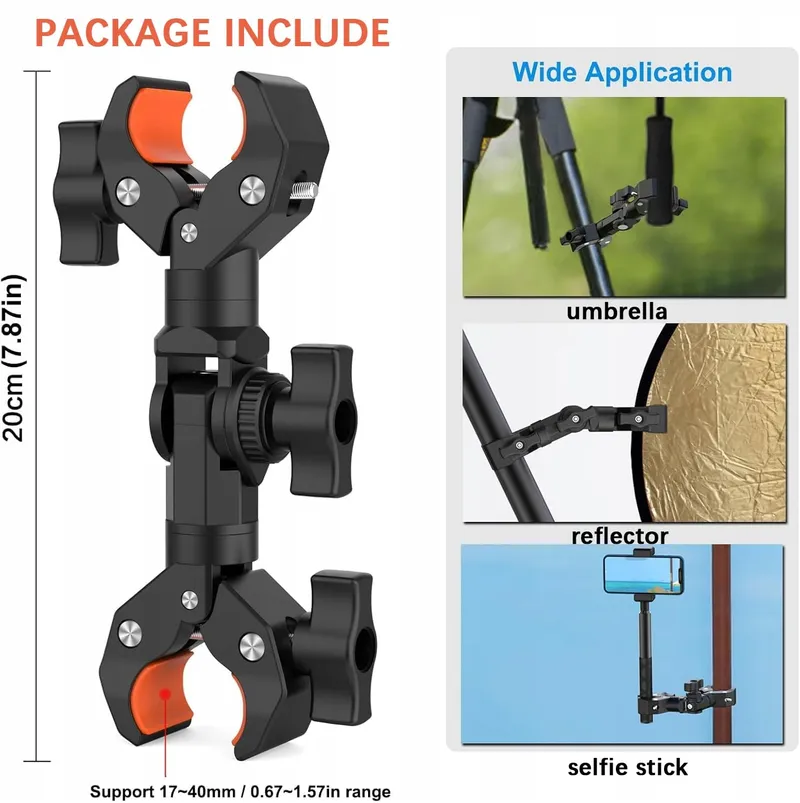 UNSTINCER Dubbele Klem Magic Arm Insta360 X5 X4 X3 Fiets — foto 7