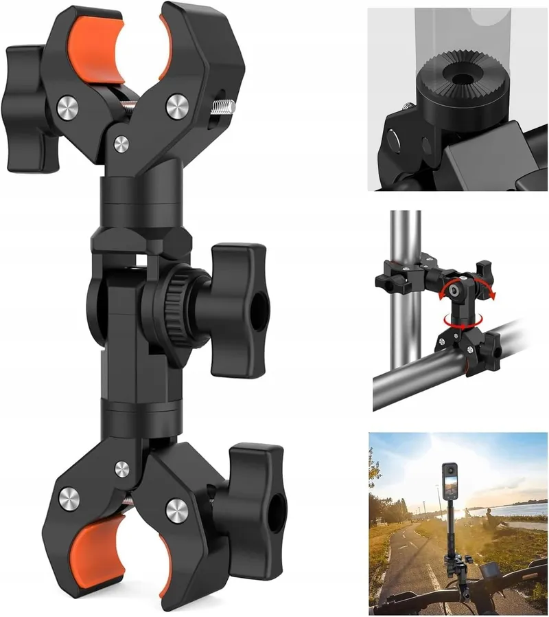 UNSTINCER Dubbele Klem Magic Arm Insta360 X5 X4 X3 Fiets — foto 1