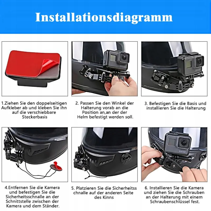 CLKE Motorhelmhouder voor GoPro en Andere Actiecamera's — foto 6