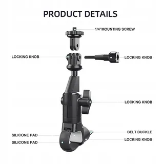XUNNIU Motorcamerahouder voor GoPro Hero Insta360 DJI Osmo 360 — miniatuur 6