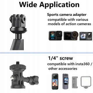 XUNNIU Motorcamerahouder voor GoPro Hero Insta360 DJI Osmo 360 — miniatuur 3