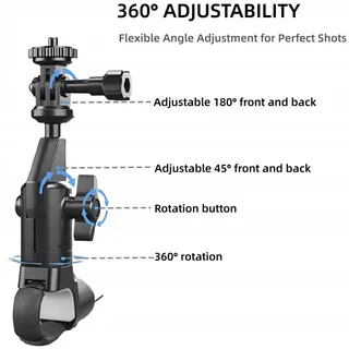 XUNNIU Motorcamerahouder voor GoPro Hero Insta360 DJI Osmo 360 — miniatuur 4