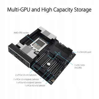 ASUS PRO WS TRX50-SAGE WiFi Moederbord sTR5 PCIe 5.0 CEB 10Gb — miniatuur 2