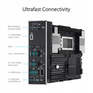 ASUS PRO WS TRX50-SAGE WiFi Moederbord sTR5 PCIe 5.0 CEB 10Gb — miniatuur 4