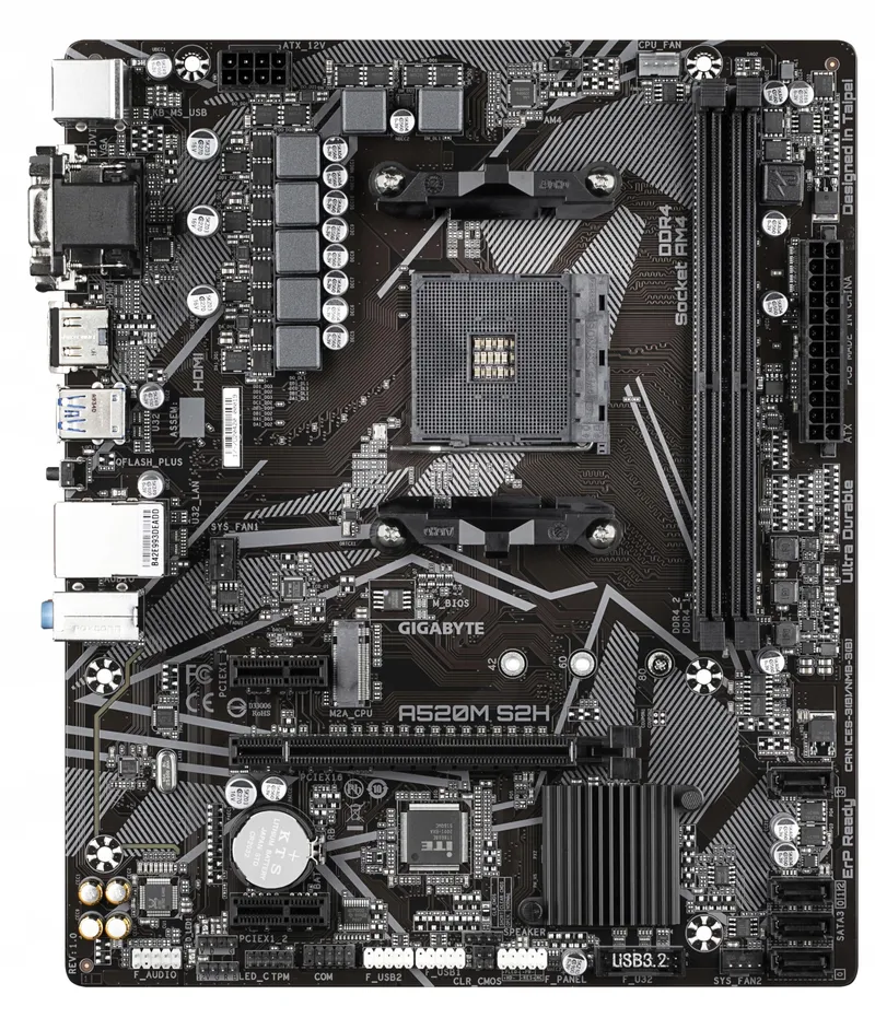 GIGABYTE A520M S2H Moederbord Ryzen 5000 AM4 DDR4 M.2 USB 3.2 — foto 2