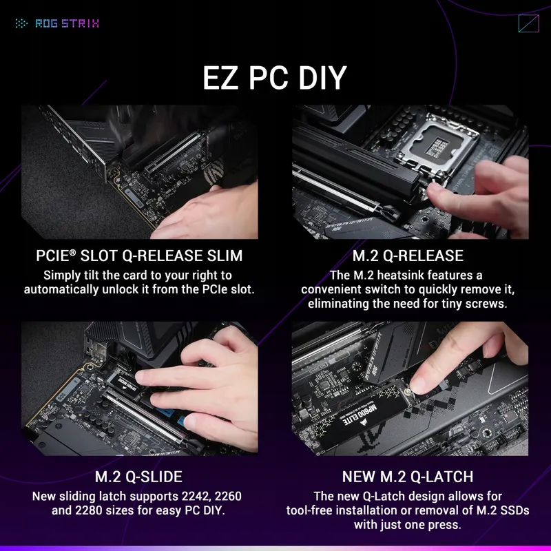 ASUS ROG Strix Z890-F Gaming WiFi Moederbord LGA1851 DDR5 PCIe 5.0 — foto 5