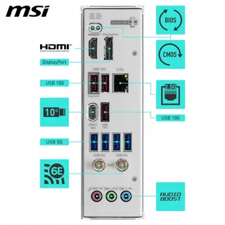 MSI B850 Gaming Plus WIFI6E Moederbord Ryzen 9000 AM5 DDR5 ATX — miniatuur 6