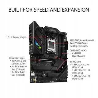 ASUS ROG Strix B650E-F Gaming Moederbord AM5 WiFi 6E DDR5 ATX — miniatuur 2
