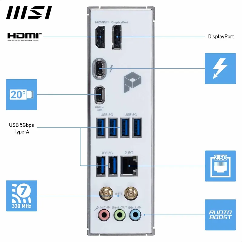 MSI PRO Z890-S WiFi PZ Moederbord Intel DDR5 PCIe 5.0 WiFi 7 — foto 6