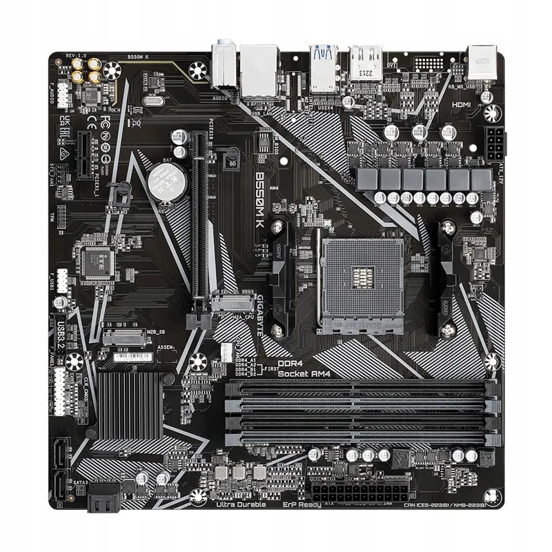 GIGABYTE B550M K Moederbord Ryzen 5000 AM4 DDR4 M.2 USB3.2 PCIe4.0 — foto 4