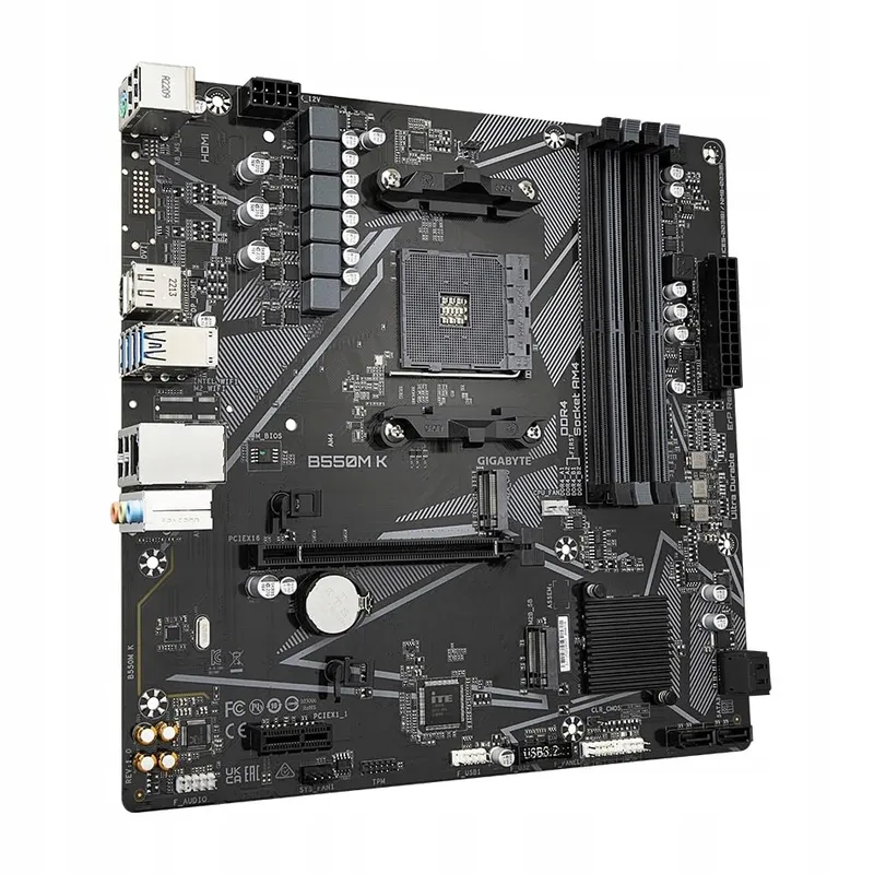 GIGABYTE B550M K Moederbord Ryzen 5000 AM4 DDR4 M.2 USB3.2 PCIe4.0 — foto 3