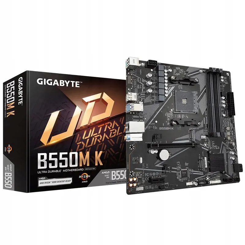 GIGABYTE B550M K Moederbord Ryzen 5000 AM4 DDR4 M.2 USB3.2 PCIe4.0 — foto 1