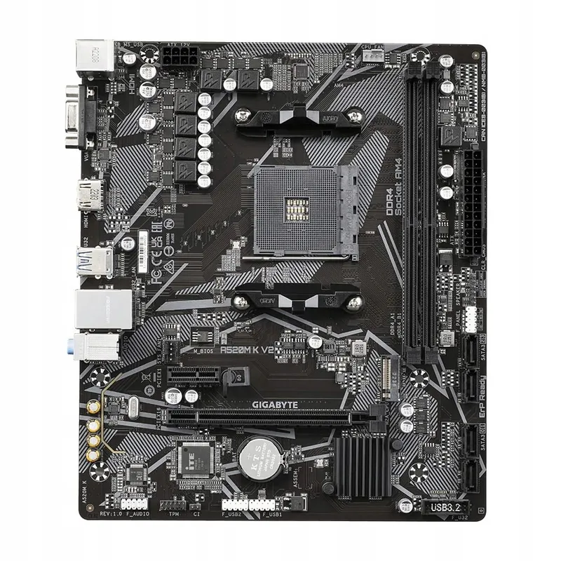 GIGABYTE A520M K V2 MicroATX Moederbord AMD A520 Chipset — foto 2