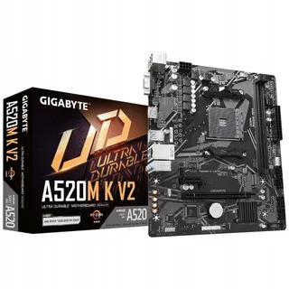 GIGABYTE A520M K V2 MicroATX Moederbord AMD A520 Chipset