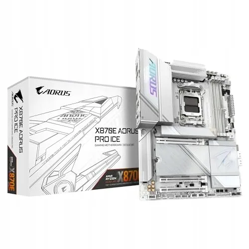 GIGABYTE X870E AORUS PRO Ice Moederbord Ryzen 9000 DDR5 WiFi 7 USB 4 — foto 1