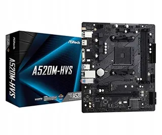 ASROCK A520M-HVS Moederbord AMD AM4 DDR4 Micro-ATX HDMI USB3.2 — miniatuur 1