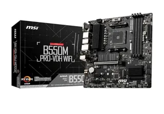 MSI B550M PRO-VDH WiFi Moederbord AM4 DDR4 Micro-ATX M.2 PCIe4.0 USB3.2 — miniatuur 1