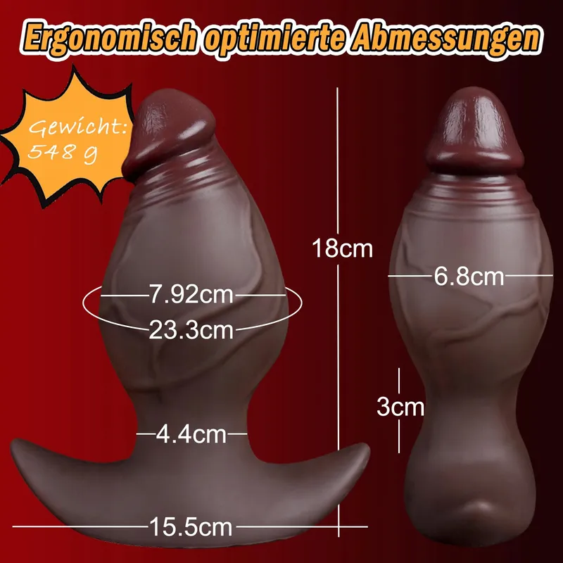 Silicone Zwarte Buttplug 8cm Dildo Trainer XXL — foto 2