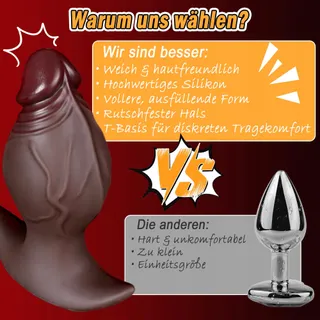 Silicone Zwarte Buttplug 8cm Dildo Trainer XXL — miniatuur 4
