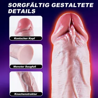 Gigantische Realistische Siliconen Dildo 42cm Sterke Zuignap — miniatuur 5