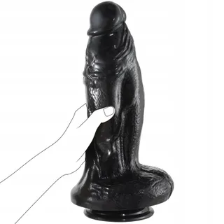 REALISTISCHER Dildo Zwart 33cm 8cm Diameter G-Punt Zuignap — miniatuur 1