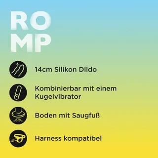 ROMP Piccolo Blauwe Dildo 14cm Siliconen Compatibel Vibrator — miniatuur 3