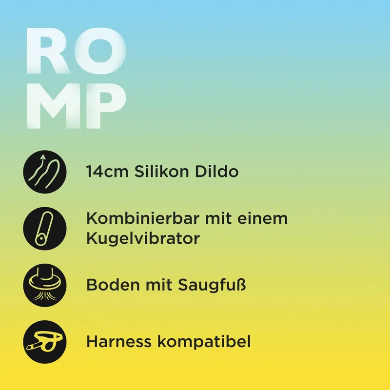 ROMP Piccolo Blauwe Dildo 14cm Siliconen Compatibel Vibrator — foto 3