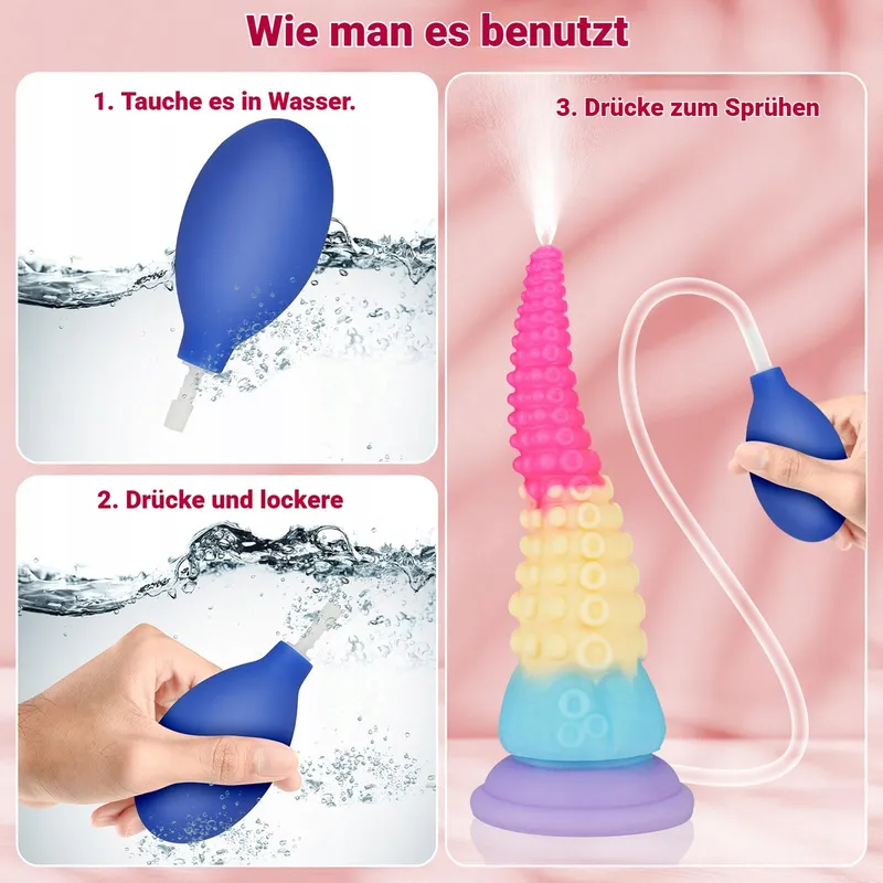 SPRITZ Monster Dildo 20cm Siliconen Tentakel met Zuignap — foto 4
